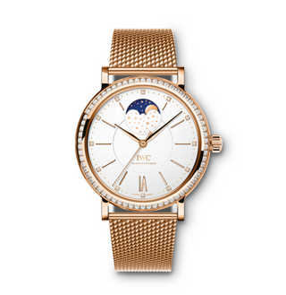 IWC - IW4590-10  Portofino Automatic Moon Phase 37 Red Gold / Diamond / Silver / Bracelet