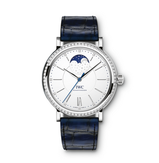 IWC - IW4590-08  Portofino Automatic Moon Phase 37 Stainless Steel / Diamond / Silver