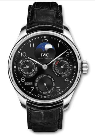 IWC - IW5033-11  Portugieser Perpetual Calendar Single Moon Platinum / Black