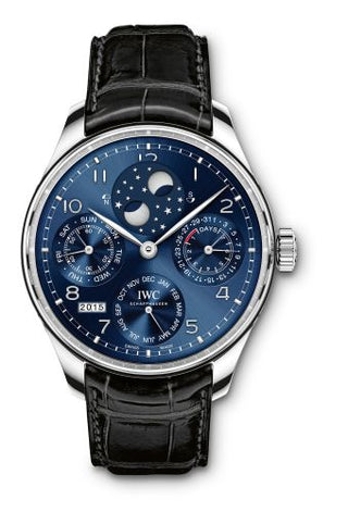 IWC - IW5034-01  Portugieser Perpetual Calendar Double Moon White Gold / Blue