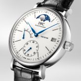 IWC - IW5164-06  Portofino Hand-Wound Eight Days Moonphase 150 Years Stainless Steel / White