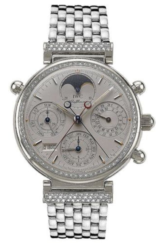 IWC - IW9255-11  Da Vinci Perpetual Rattrapante Platinum / Diamond / Silver / English / Bracelet