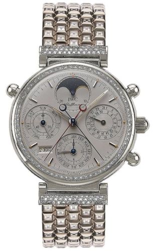 IWC - IW9257-03  Da Vinci Perpetual Rattrapante Platinum / Diamond / Silver / English / Bracelet