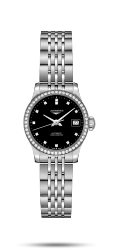 Longines - L2.320.0.57.6  Record 26mm Stainless Steel / Diamond / Black-Diamond / Bracelet