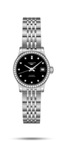 Longines Record 26mm Stainless Steel / Diamond / Black-Diamond / Alligator (L2.320.0.57.6)