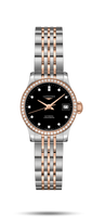 Longines Record 26mm Stainless Steel / Pink Gold / MOP-Diamond / Alligator (L2.320.5.59.7)