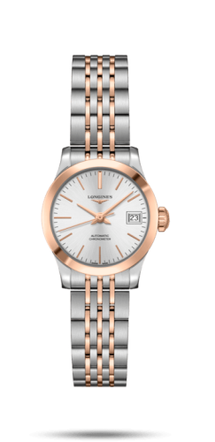 Longines - L2.320.5.72.7  Record 26mm Stainless Steel / Pink Gold / Silver / Bracelet