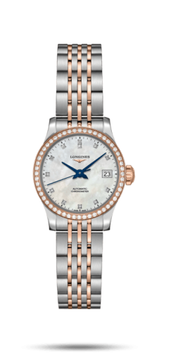 Longines - L2.320.5.89.7  Record 26mm Stainless Steel / Pink Gold / Diamond / MOP-Diamond / Bracelet