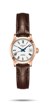 Longines Record 26mm Stainless Steel / Pink Gold / White-Roman / Alligator (L2.320.8.11.2)