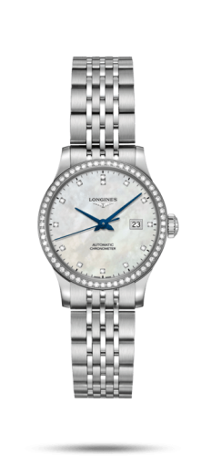 Longines - L2.321.0.87.6  Record 30mm Stainless Steel / Diamond / MOP-Diamond / Bracelet