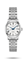 Longines Record 30mm Stainless Steel / White-Roman / Alligator (L2.321.4.11.6)