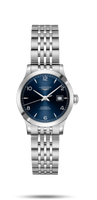 Longines Record 30mm Stainless Steel / Blue-Arabic / Alligator (L2.321.4.96.6)