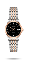 Longines Record 30mm Stainless Steel / Pink Gold / Silver-Arabic / Alligator (L2.321.5.57.7)