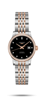 Longines Record 30mm Stainless Steel / Pink Gold / MOP-Diamond / Alligator (L2.321.5.59.7)