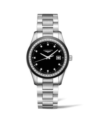 Longines - L2.387.0.57.6  Conquest Classic Quartz 34 Stainless Steel / Ceramic / Diamond / Black