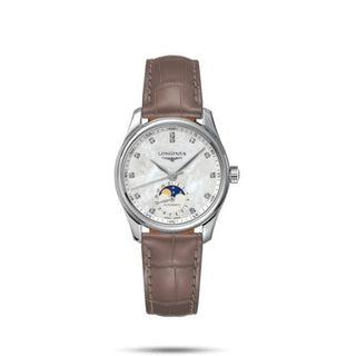 Longines - L2.409.4.87.4  Master Collection 34 Moonphase Stainless Steel / MOP / Alligator