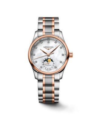 Longines - L2.409.5.89.7  Master Collection 34 Moonphase Stainless Steel - Pink Gold / MOP / Bracelet