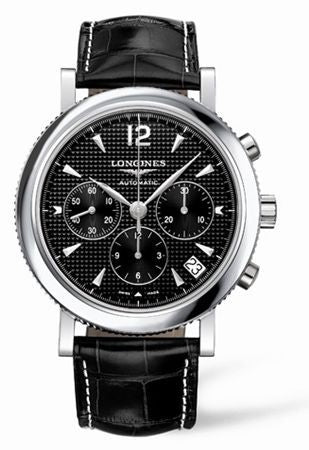 Longines - L2.704.4.56.3  Clous de Paris Chronograph Black