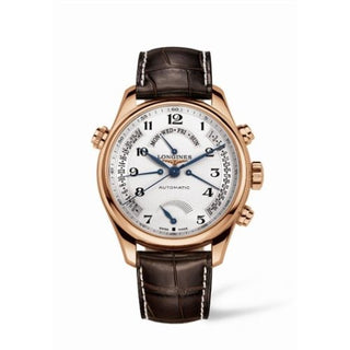 Longines - L2.716.8.78.5  Master Collection 44 Retrograde Power Reserve Pink Gold / Silver-Arabic / Alligator XL