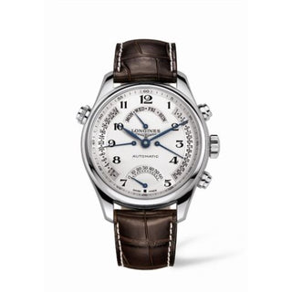 Longines - L2.717.4.78.3  Master Collection 44 Retrograde Stainless Steel / Silver-Arabic / Alligator XL