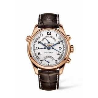 Longines - L2.717.8.78.5  Master Collection 44 Retrograde Pink Gold / Silver-Arabic / Alligator XL