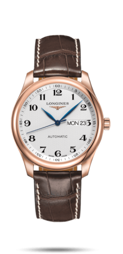 Longines - L2.755.8.78.5  Master Collection 38.5  Day Date Pink Gold / Silver-Arabic / Alligator XL