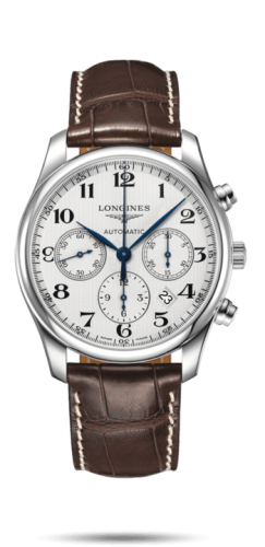 Longines - L2.759.4.78.5  Master Collection 42 Chronograph Stainless Steel / Silver-Arabic / Alligator XL