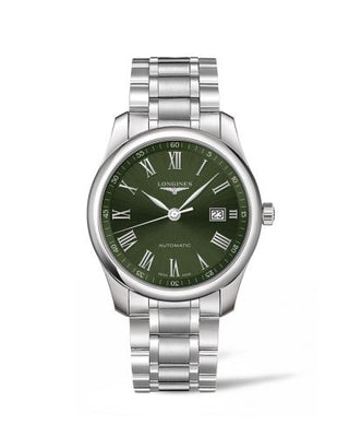 Longines - L2.793.4.09.6  Master Collection 40 Date Stainless Steel / Green - Roman / Bracelet