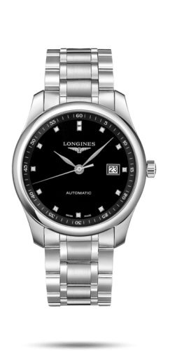 Longines - L2.793.4.57.6  Master Collection 40 Date Stainless Steel / Black-Diamond / Bracelet