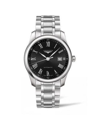 Longines - L2.793.4.59.6  Master Collection 40 Date Stainless Steel / Black - Roman / Bracelet