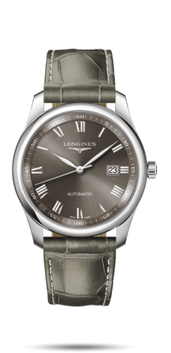 Longines - L2.793.4.71.3  Master Collection 40 Date Stainless Steel / Grey Roman / Alligator