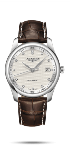 Longines - L2.793.4.77.3  Master Collection 40 Date Stainless Steel / Silver-Diamond / Alligator