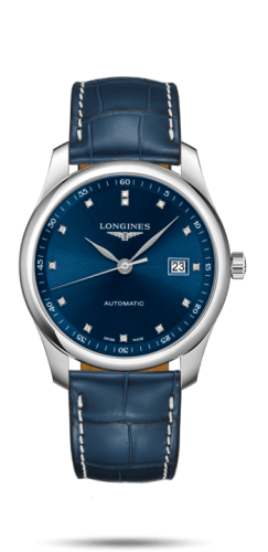 Longines - L2.793.4.97.0  Master Collection 40 Date Stainless Steel / Blue-Diamond / Alligator