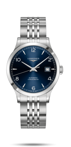 Longines - L2.820.4.96.6  Record 38.5mm Stainless Steel / Blue-Arabic / Bracelet