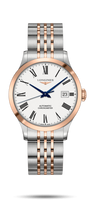 Longines Record 38.5mm Stainless Steel / Pink Gold / White-Roman / Alligator (L2.820.5.11.7)