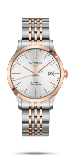 Longines - L2.820.5.72.7  Record 38.5mm Stainless Steel / Pink Gold / Silver / Bracelet