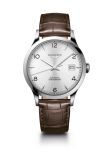 Longines - L2.821.4.76.2  Record 40mm Stainless Steel / Silver-Arabic / Alligator