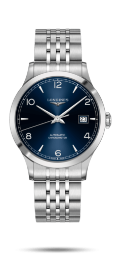 Longines - L2.821.4.96.6  Record 40mm Stainless Steel / Blue-Arabic / Bracelet