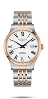 Longines Record 40mm Stainless Steel / Pink Gold / Silver / Alligator (L2.821.5.11.7)