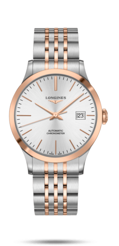 Longines - L2.821.5.72.7  Record 40mm Stainless Steel / Pink Gold / Silver / Bracelet