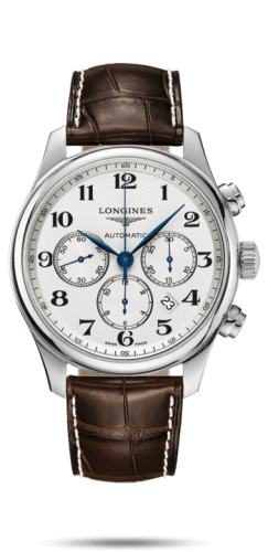 Longines - L2.859.4.78.3  Master Collection 44 Chronograph Stainless Steel / Silver-Arabic / Alligator