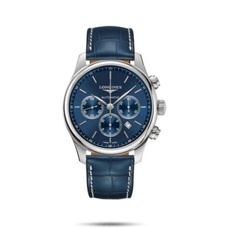 Longines - L2.859.4.92.0  Master Collection 44 Chronograph Stainless Steel / Blue / Alligator