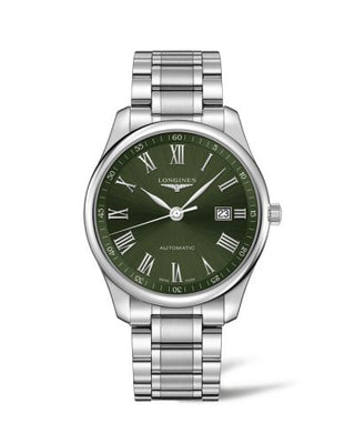 Longines - L2.893.4.09.6  Master Collection 42 Date Stainless Steel / Green - Roman / Bracelet