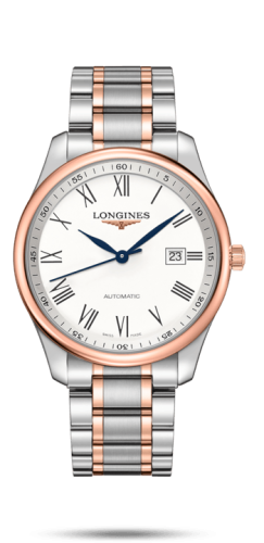 Longines - L2.893.5.11.7  Master Collection 42 Date Stainless Steel / Pink Gold / White-Roman / Bracelet