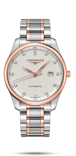 Longines - L2.893.5.77.7  Master Collection 42 Date Stainless Steel / Pink Gold / Silver-Diamond / Bracelet