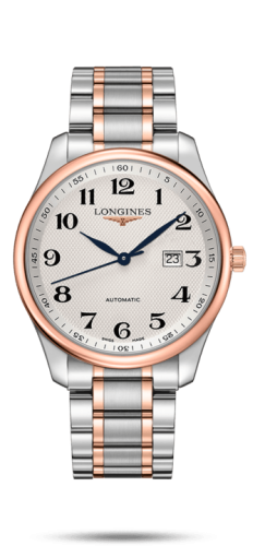 Longines - L2.893.5.79.7  Master Collection 42 Date Stainless Steel / Pink Gold / Silver-Arabic / Bracelet