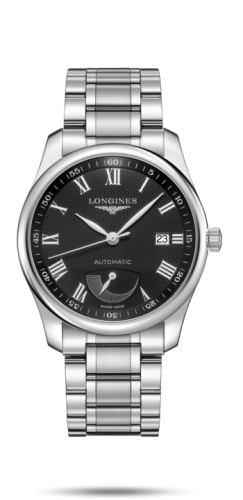 Longines - L2.908.4.51.6  Master Collection 40mm Power Reserve Stainless Steel / Black-Roman / Bracelet