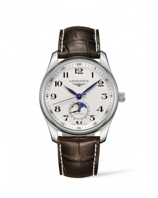 Longines - L2.909.4.78.3  Master Collection 40 Moonphase Stainless Steel / Silver-Arabic / Alligator