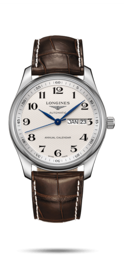 Longines - L2.910.4.78.3  Master Collection 40mm Annual Calendar Stainless Steel / Silver-Arabic / Alligator