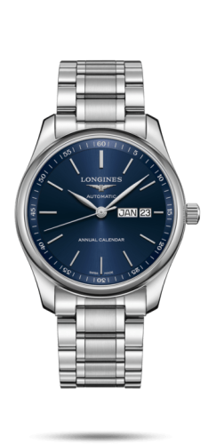 Longines - L2.910.4.92.6  Master Collection 40mm Annual Calendar Stainless Steel / Blue / Bracelet